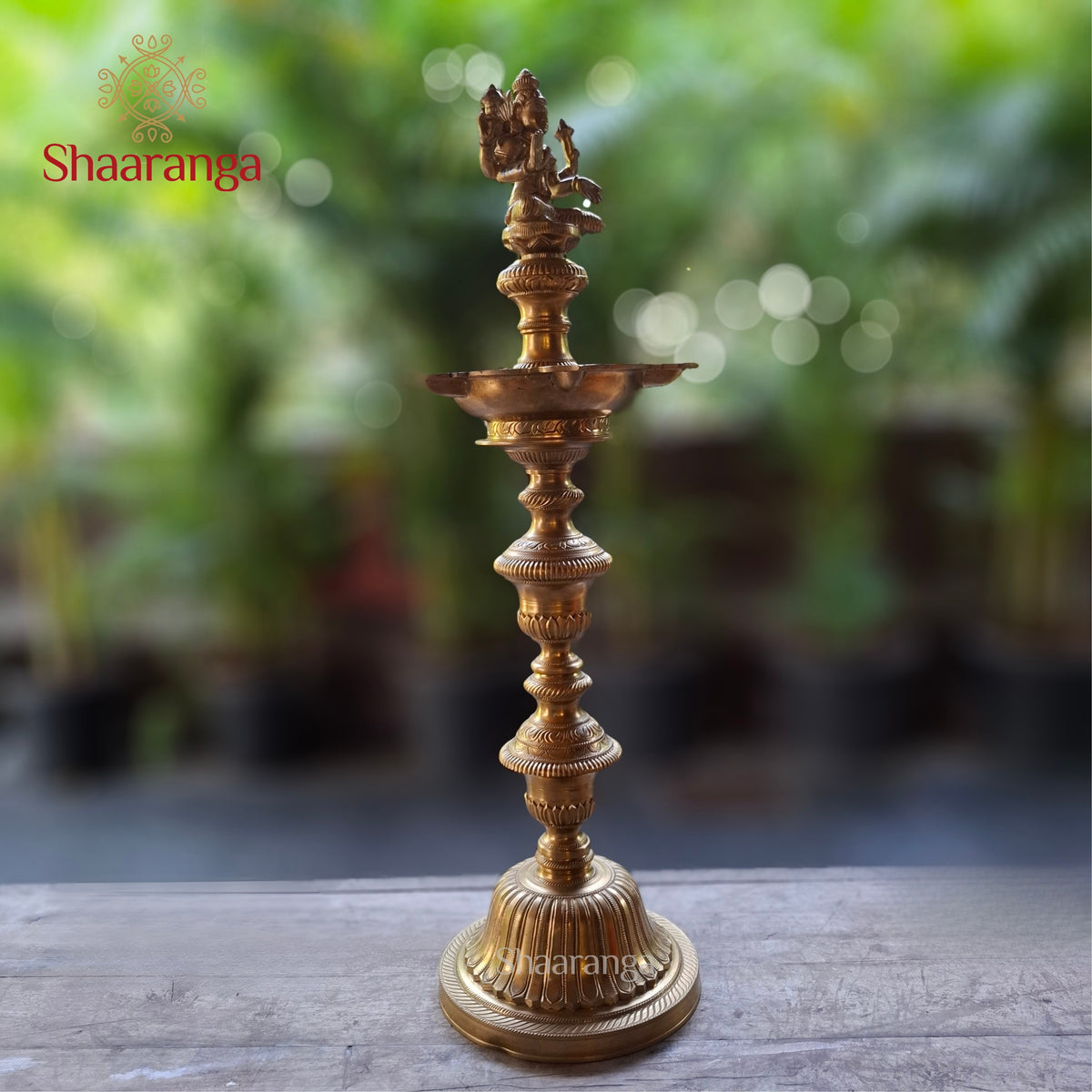 29 Inches Bronze Ornamental Deepam with Lakshmi