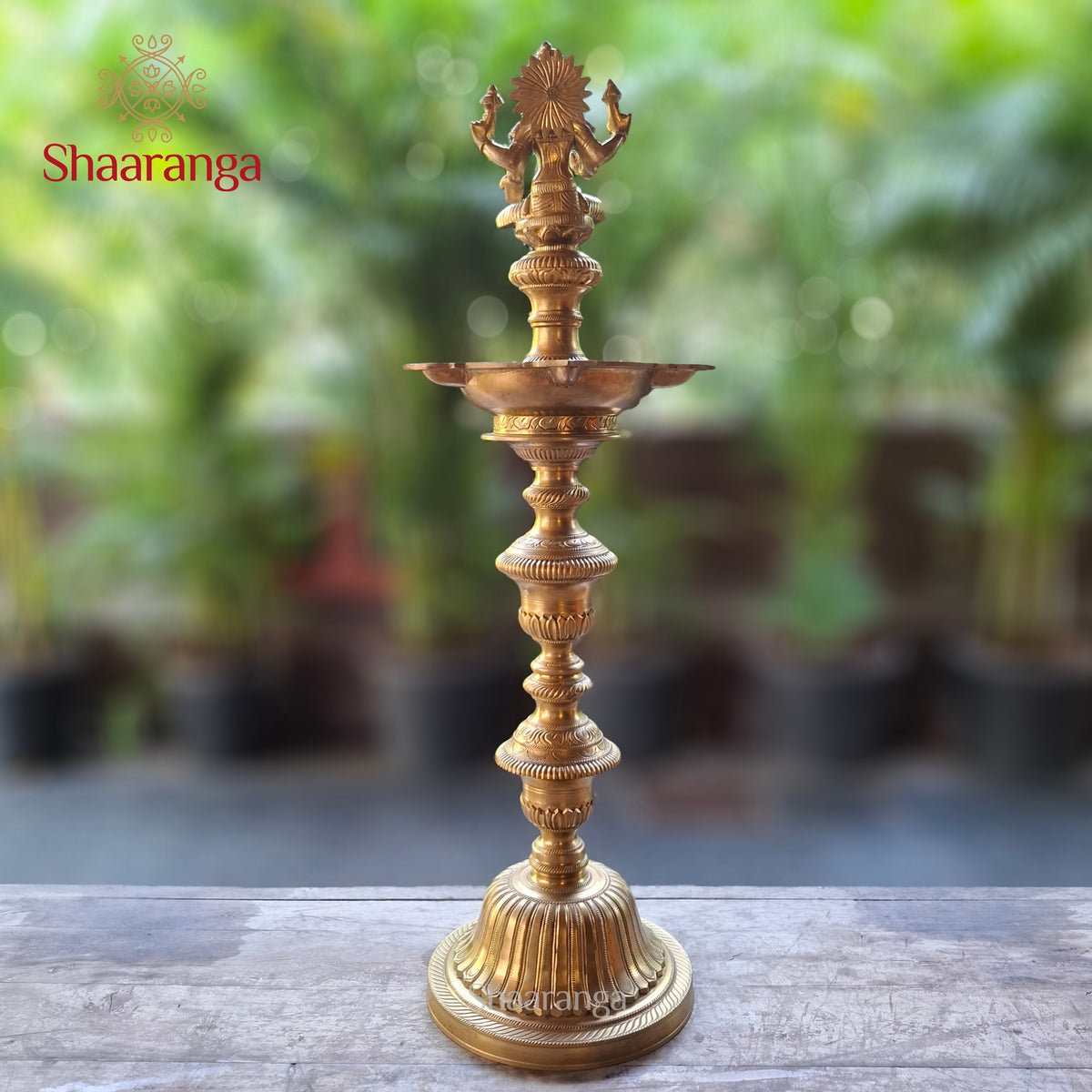 29 Inches Bronze Ornamental Deepam with Lakshmi