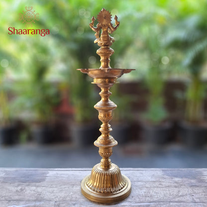 29 Inches Bronze Ornamental Deepam with Lakshmi