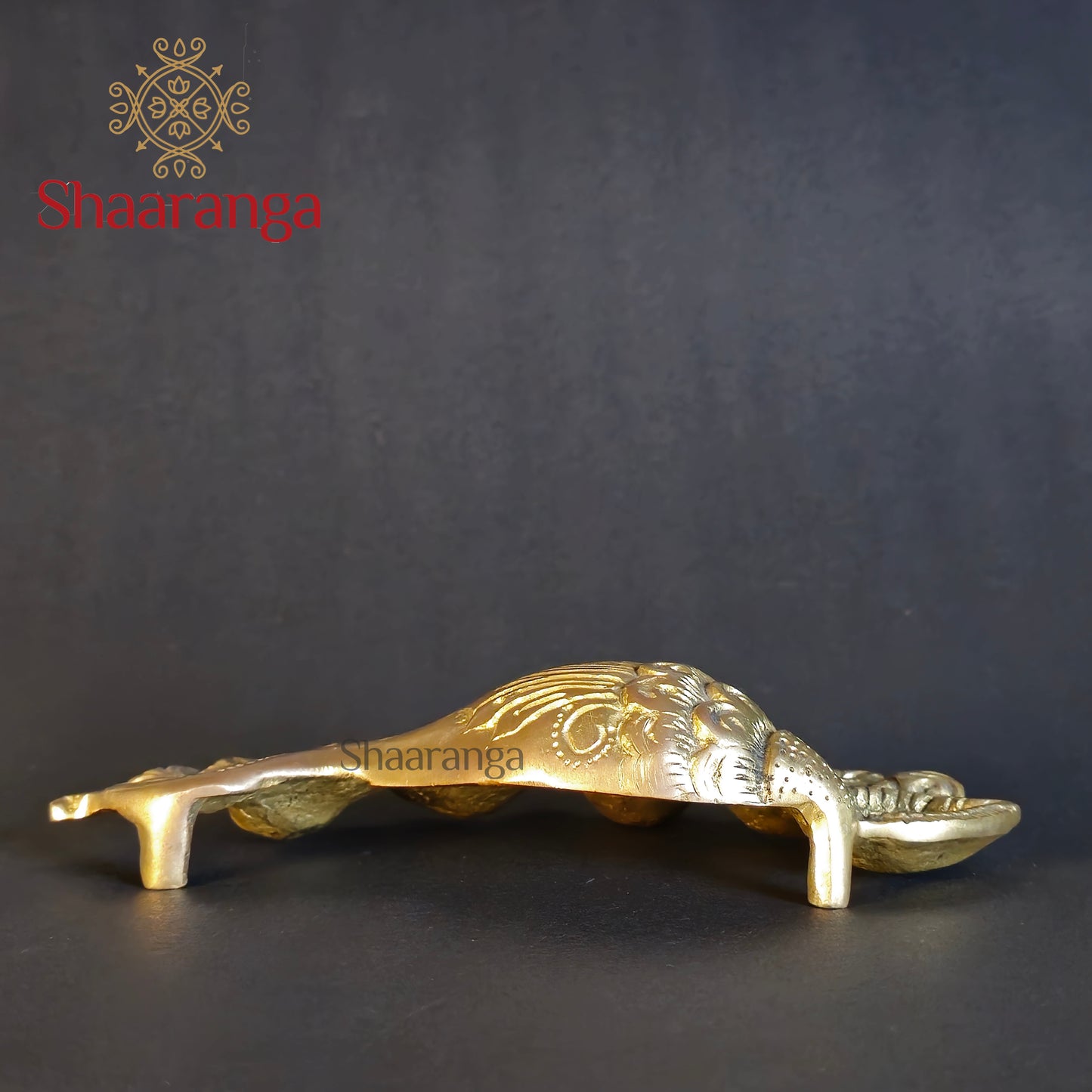 2 Inches Brass Shankh 5 Diya