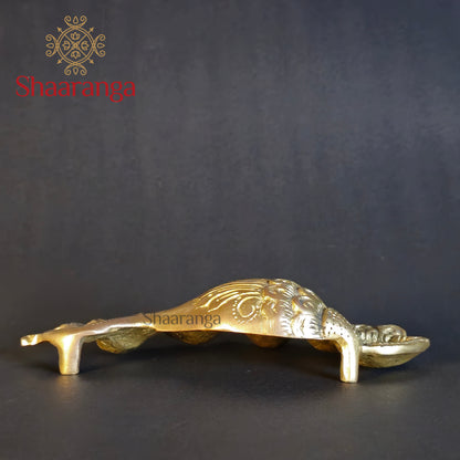 2 Inches Brass Shankh 5 Diya