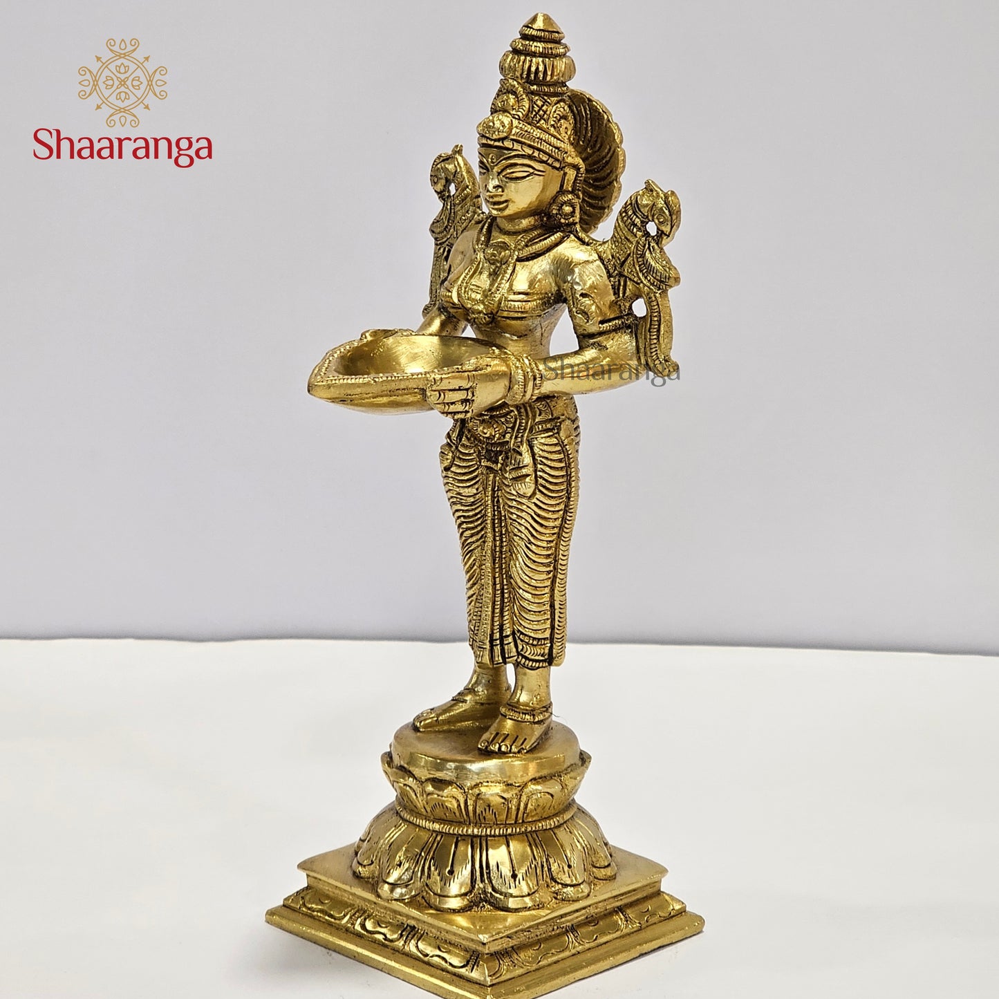 9.5 Inches Brass Deep Lakshmi Standing