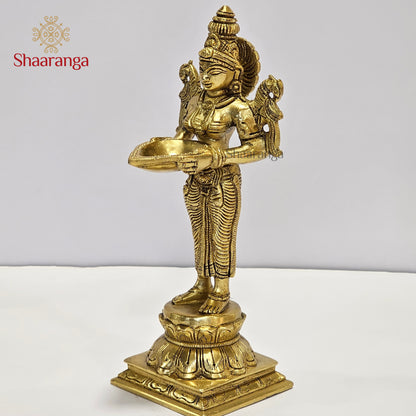 9.5 Inches Brass Deep Lakshmi Standing