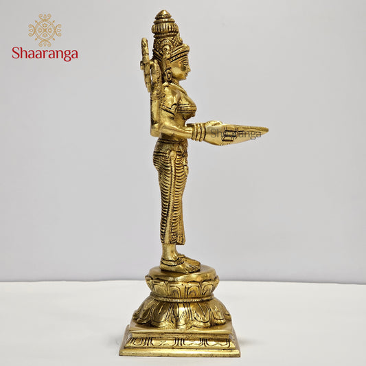 9.5 Inches Brass Deep Lakshmi Standing