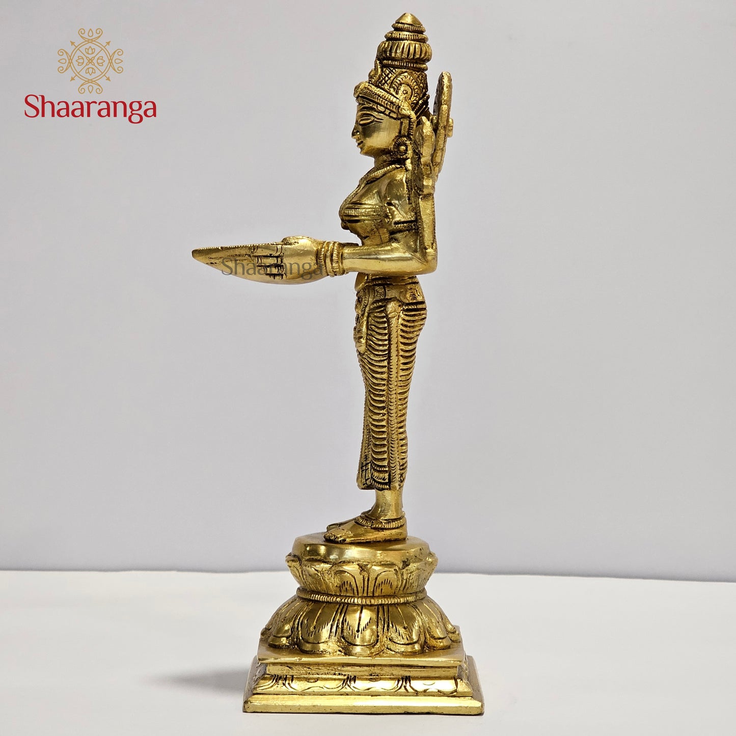 9.5 Inches Brass Deep Lakshmi Standing