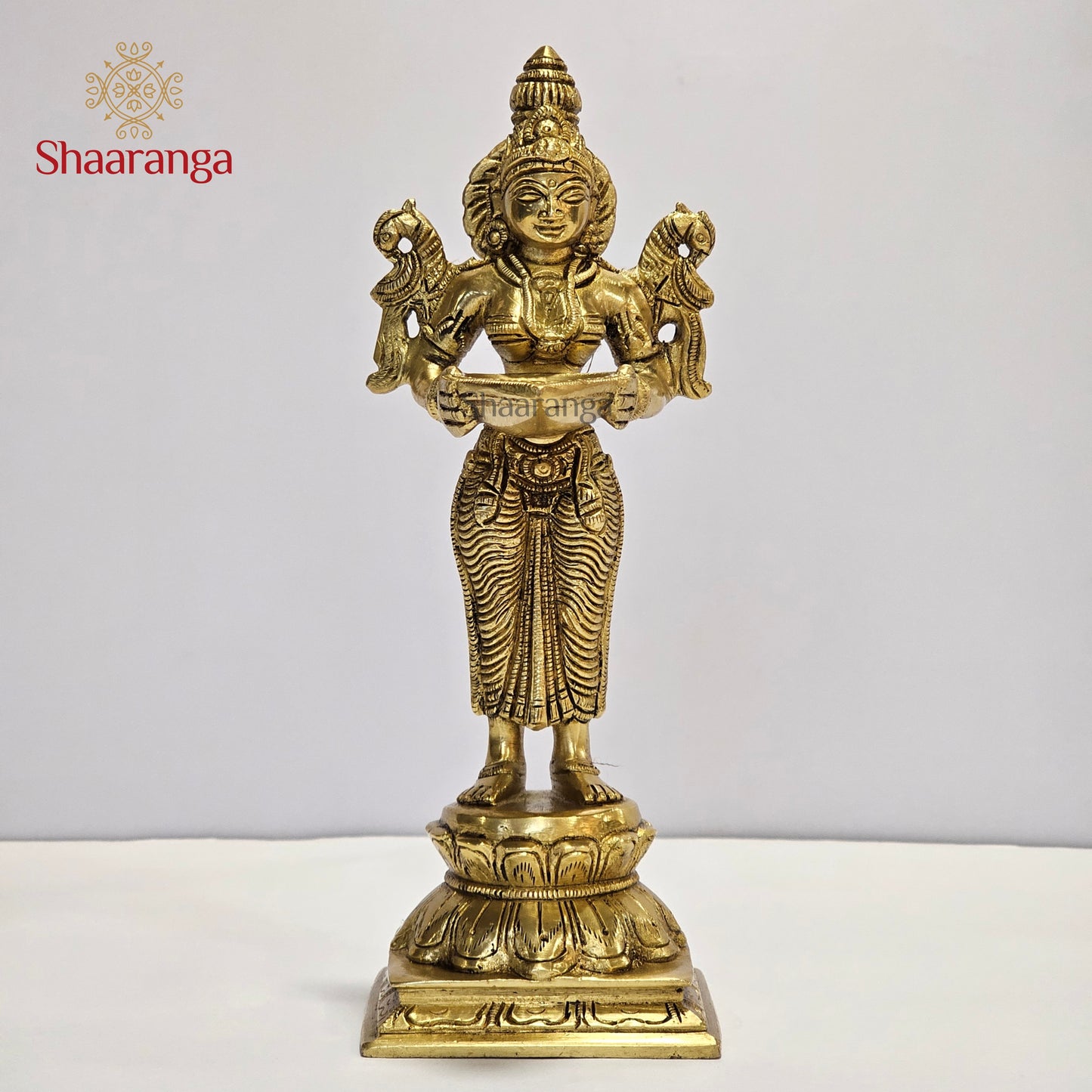 9.5 Inches Brass Deep Lakshmi Standing