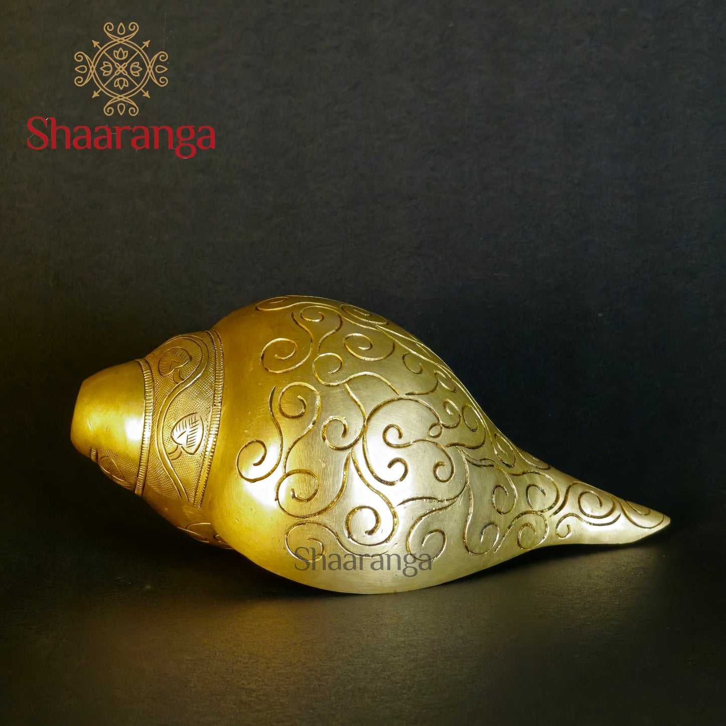 3.5 Inches Brass Shankh Carving Sound