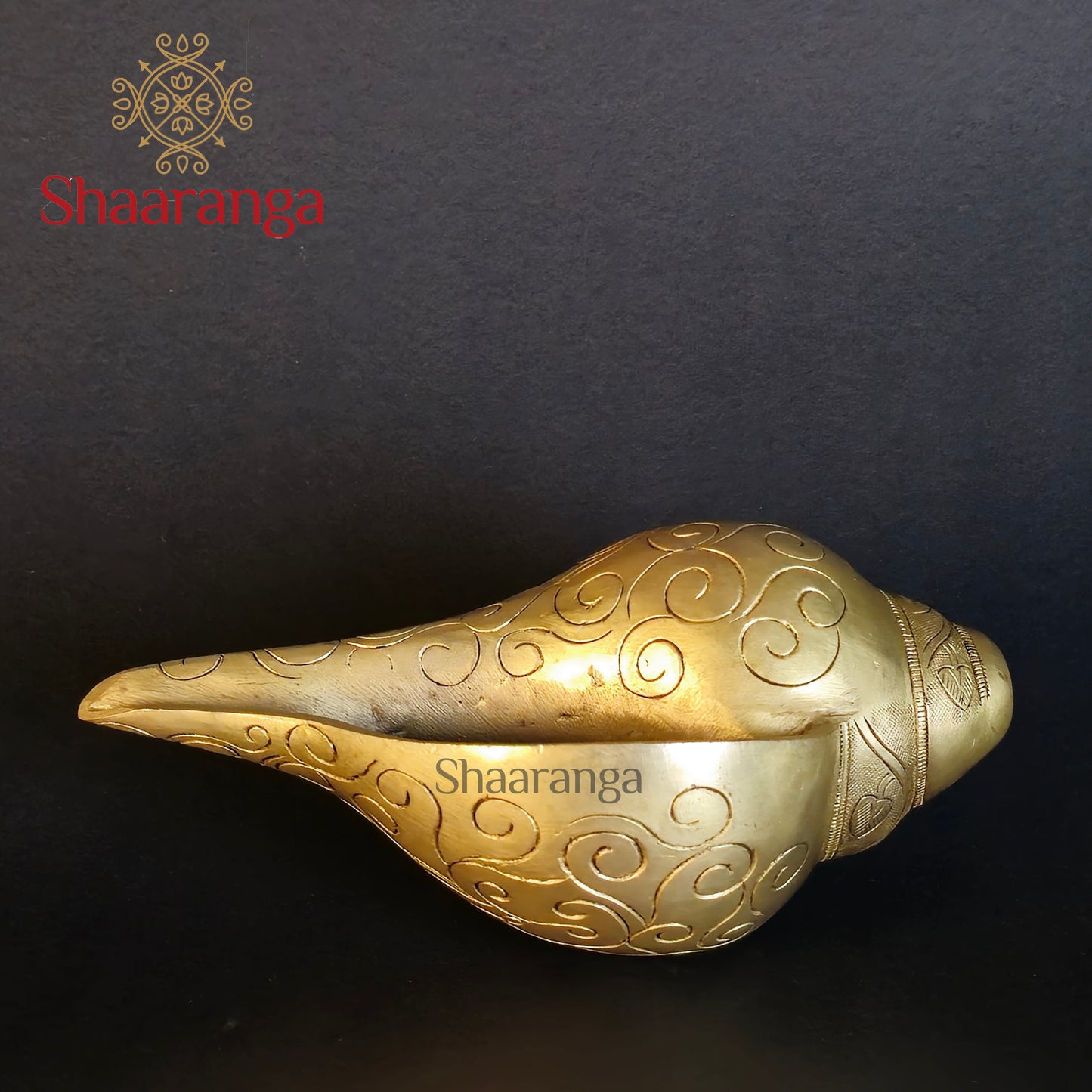 3.5 Inches Brass Shankh Carving Sound