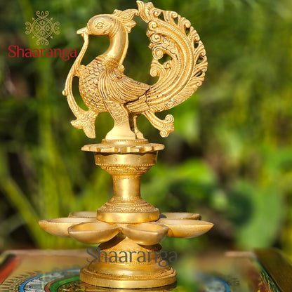 12 Inches Brass Celestial Bird Lamp