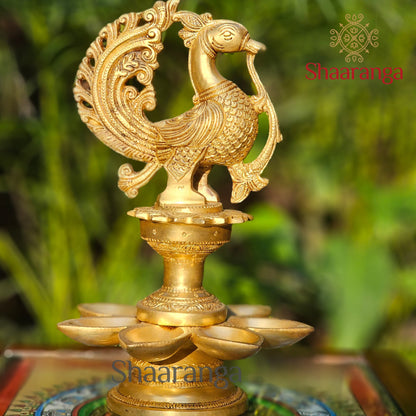 12 Inches Brass Celestial Bird Lamp