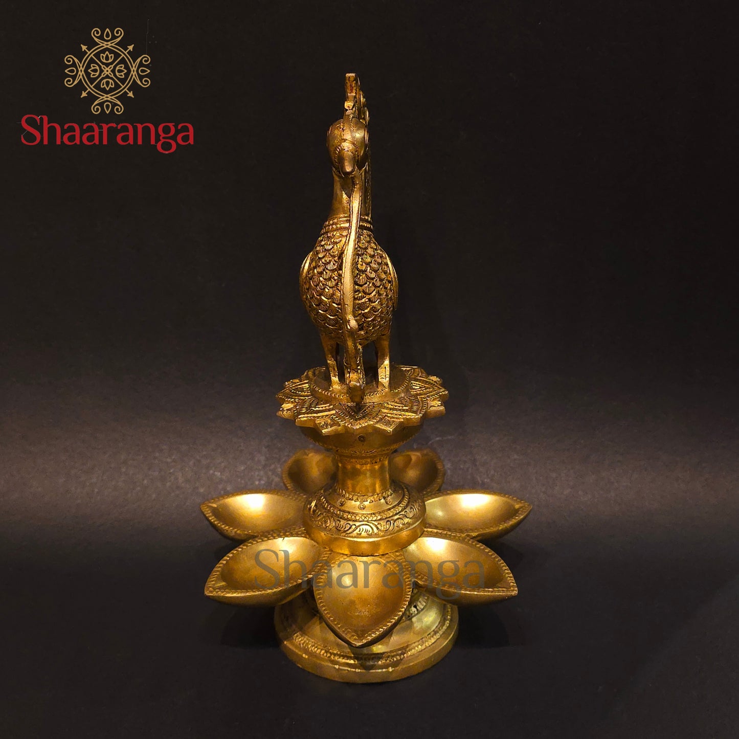 12 Inches Brass Celestial Bird Lamp