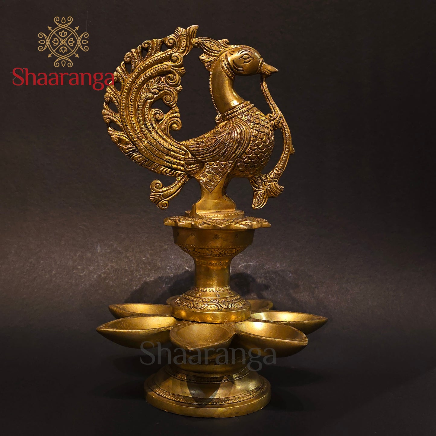 12 Inches Brass Celestial Bird Lamp
