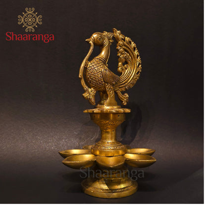 12 Inches Brass Celestial Bird Lamp