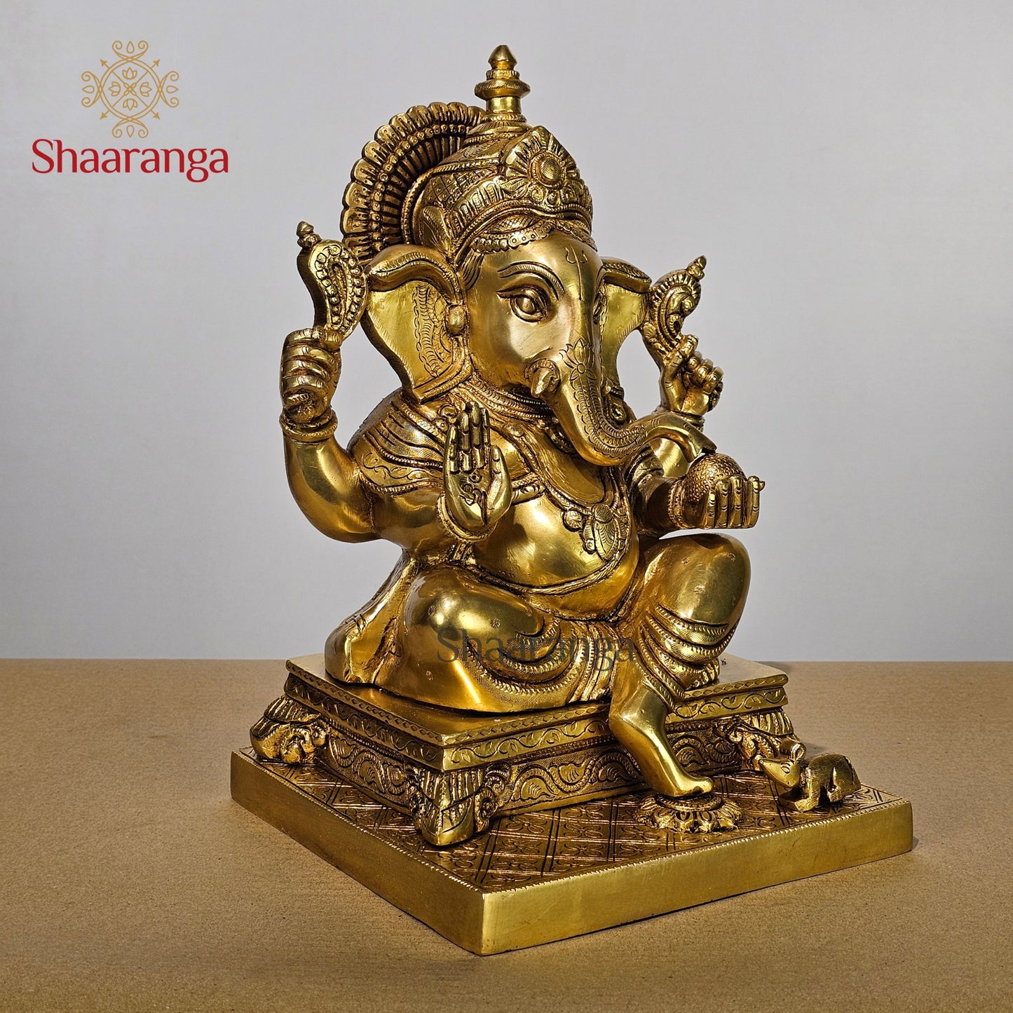12.5 Inches Brass Ganesha Sitting