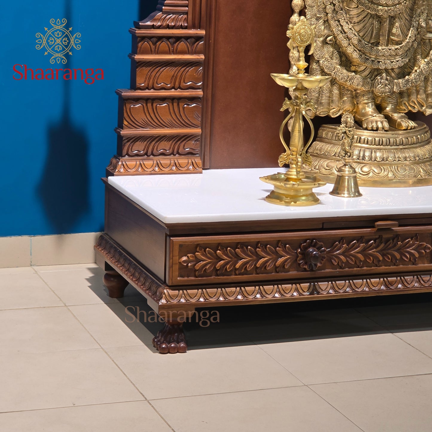 74 Inches Teak Wood Balaji Mandir