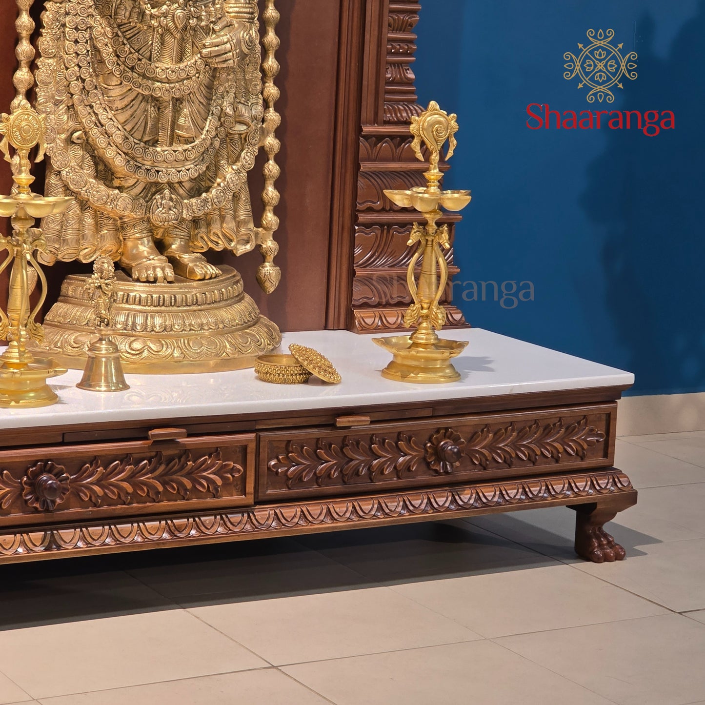 74 Inches Teak Wood Balaji Mandir