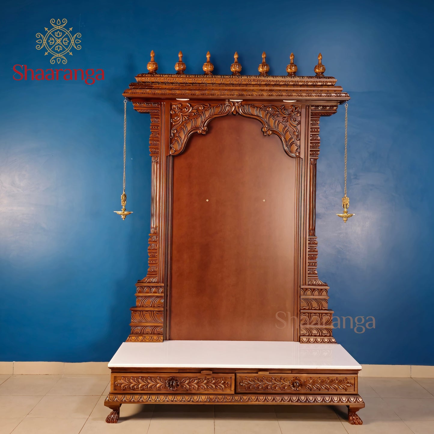 74 Inches Teak Wood Balaji Mandir