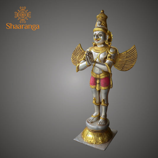 22 Inches Brass Garuda Deva - A timeless embodiment of devotion and protection