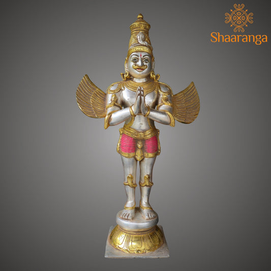 22 Inches Brass Garuda Deva - A timeless embodiment of devotion and protection