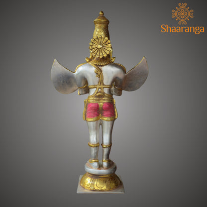 22 Inches Brass Garuda Deva - A timeless embodiment of devotion and protection