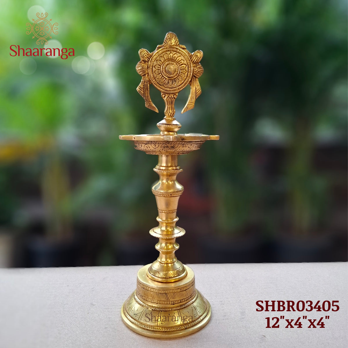 12 Inches Brass Chakra Diya Stand