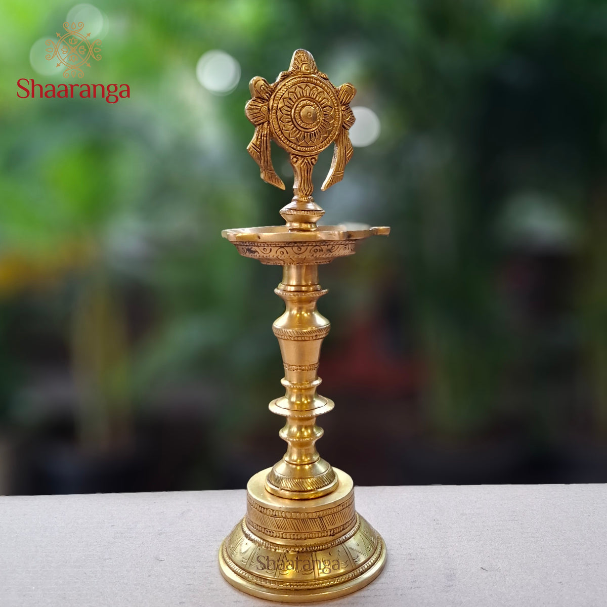 12 Inches Brass Chakra Diya Stand