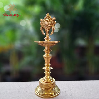 12 Inches Brass Chakra Diya Stand