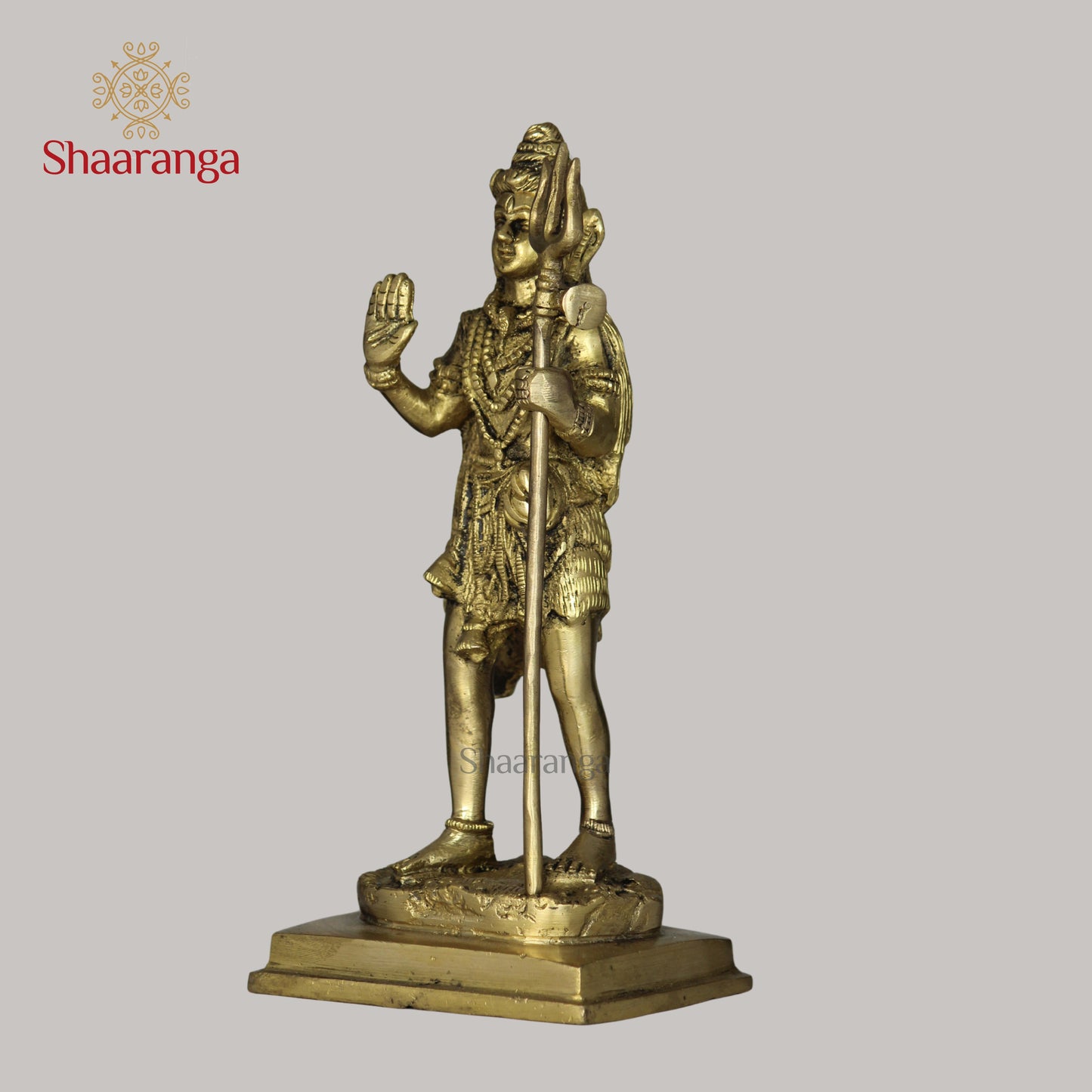 9 Inches Brass Shiva Standing Idol - Premium Handcrafted Deity Sculpture