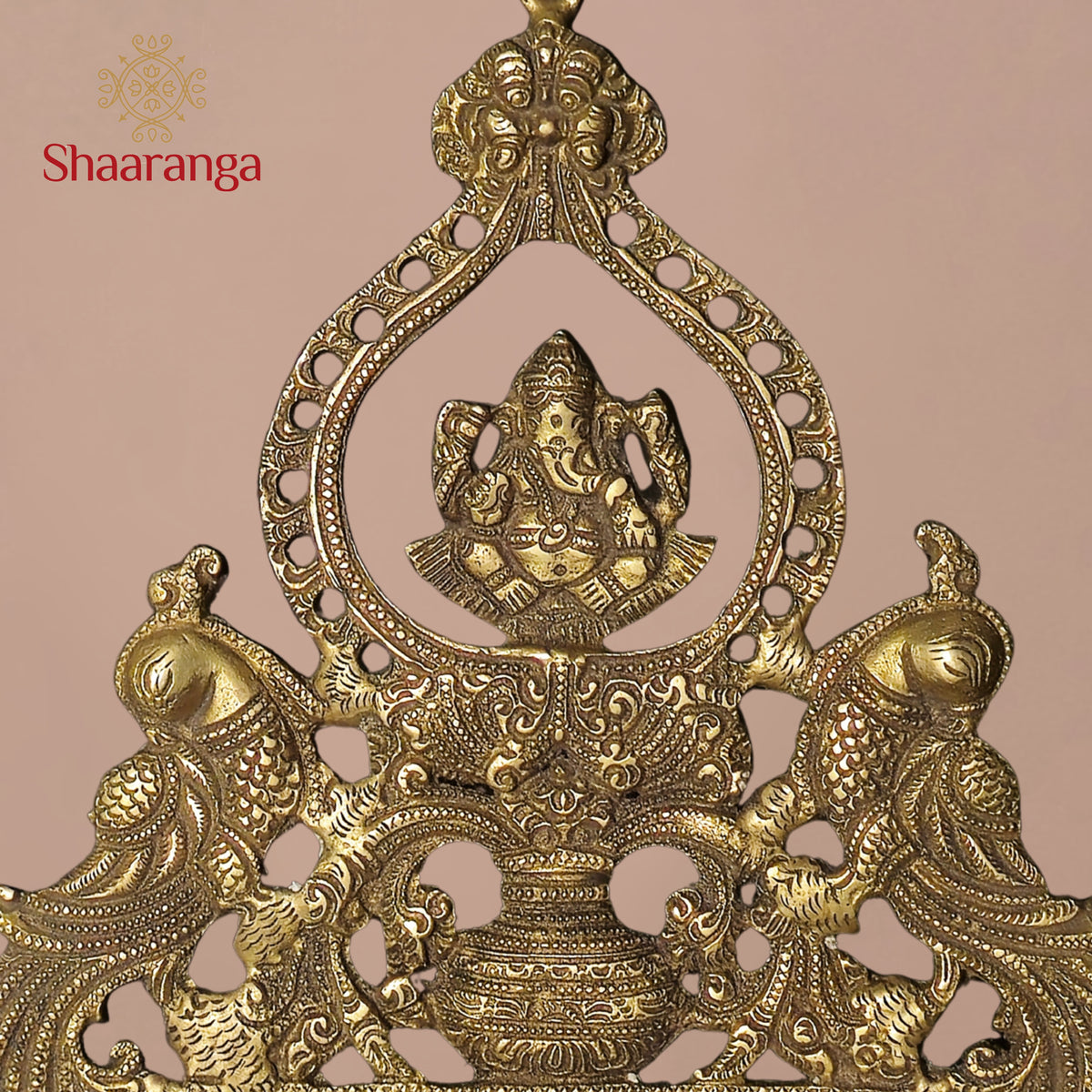 14 Inches Brass Ganesha Deepam Wall Hanging