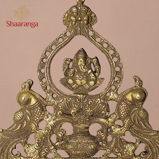 15 Inches Brass Ganesha Deepam Wall Hanging
