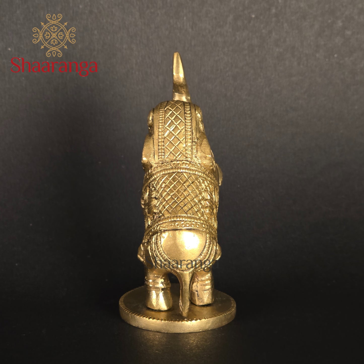 4 Inches Brass Elephant – Standing on Two Legs (Trunk Up)