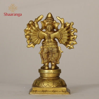 6.5 Inches Brass 16 Hand Ganesh
