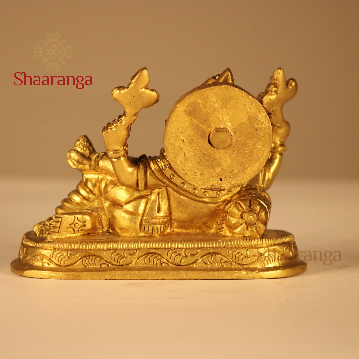 3 Inches Brass Relaxing Ganesha Idol