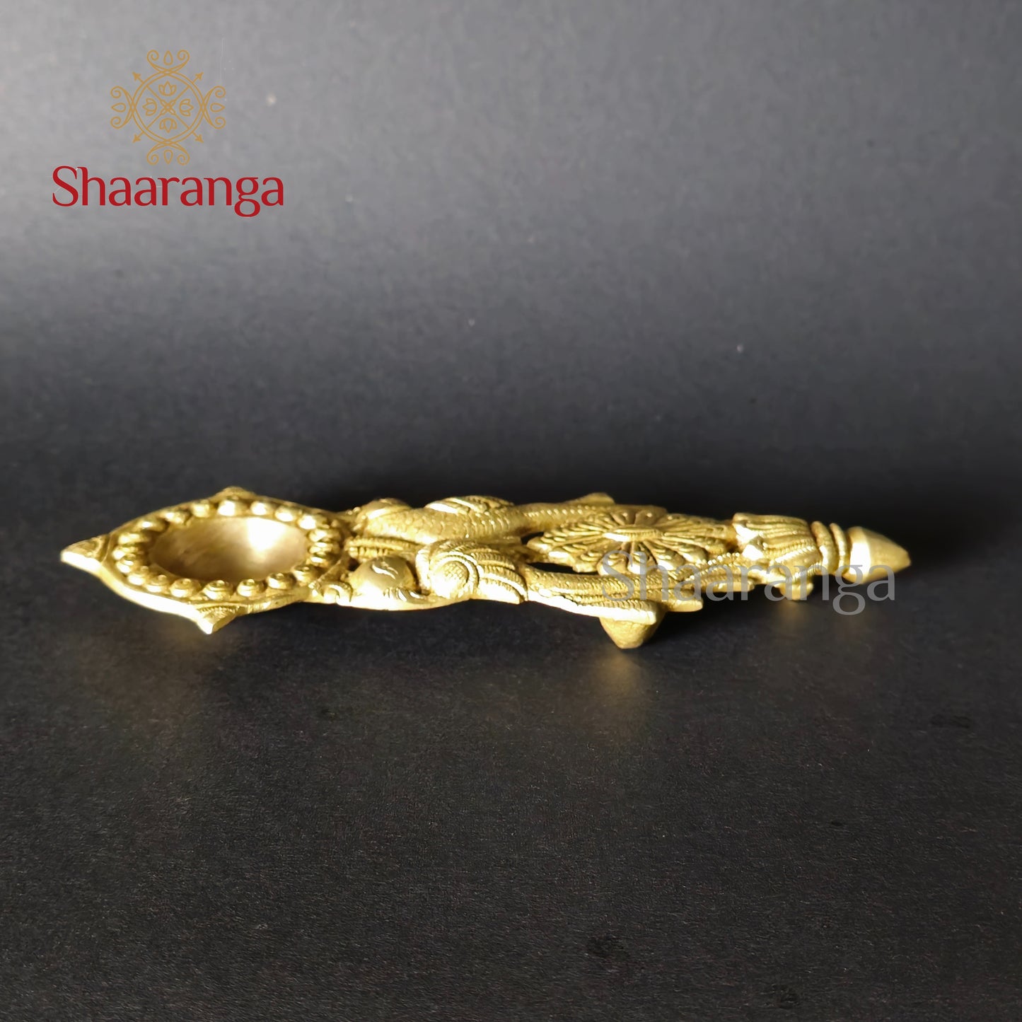 7 Inches Double Parrot Aarti Diya In Brass