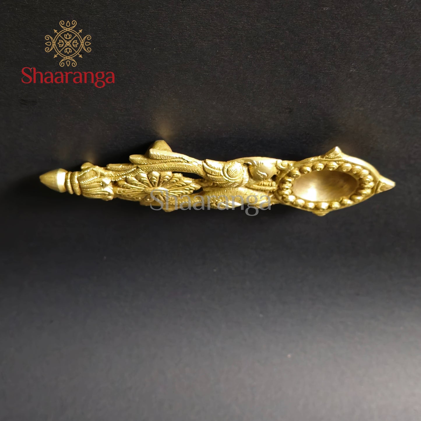 7 Inches Double Parrot Aarti Diya In Brass