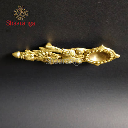 7 Inches Double Parrot Aarti Diya In Brass