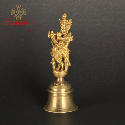 5.5 Inches Brass Krishna Pooja Bell
