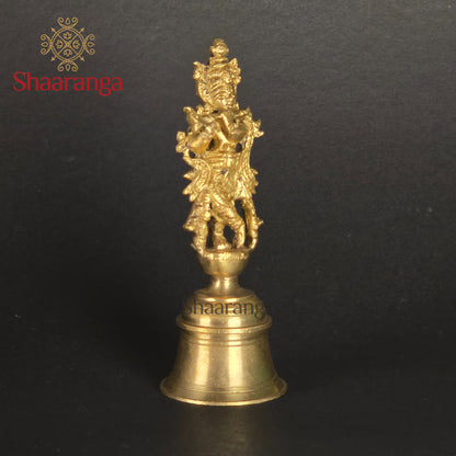 5.5 Inches Brass Krishna Pooja Bell