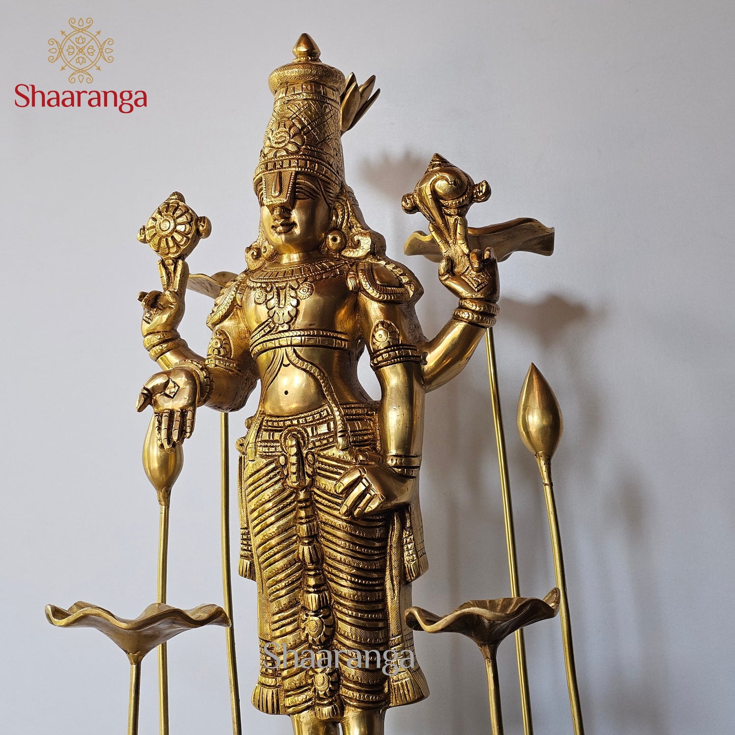 24 Inches Customised Brass Lord Venkateshwara with Lakshmi Devi in Lotus Aura