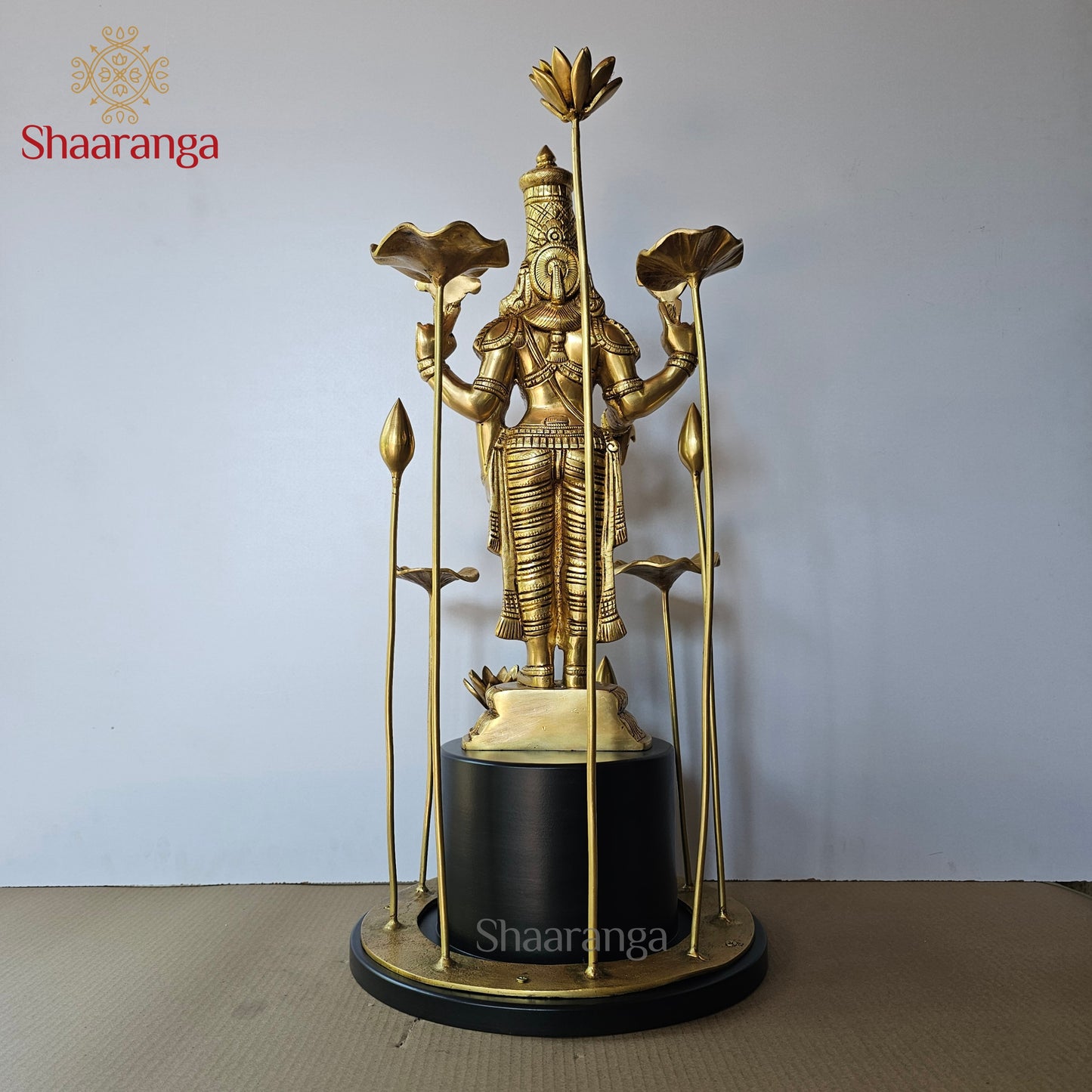 24 Inches Customised Brass Lord Venkateshwara with Lakshmi Devi in Lotus Aura