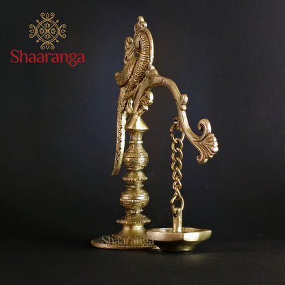 7 Inches Brass Parrot Lamp