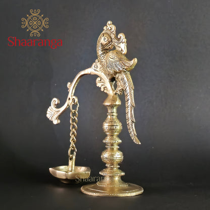 7 Inches Brass Parrot Lamp