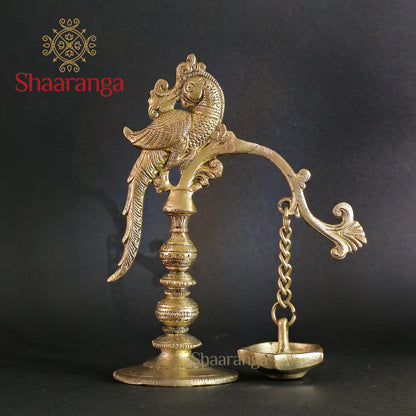 7 Inches Brass Parrot Lamp