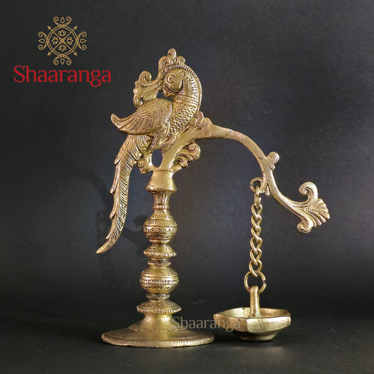 7 Inches Brass Parrot Lamp