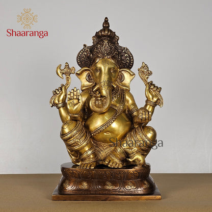 15 Inches Brass Ganesha