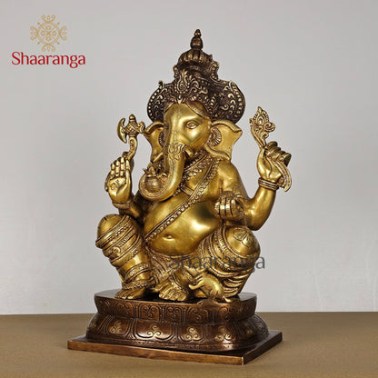 15 Inches Brass Ganesha