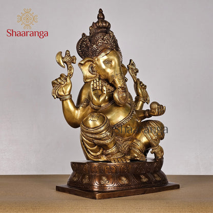 15 Inches Brass Ganesha
