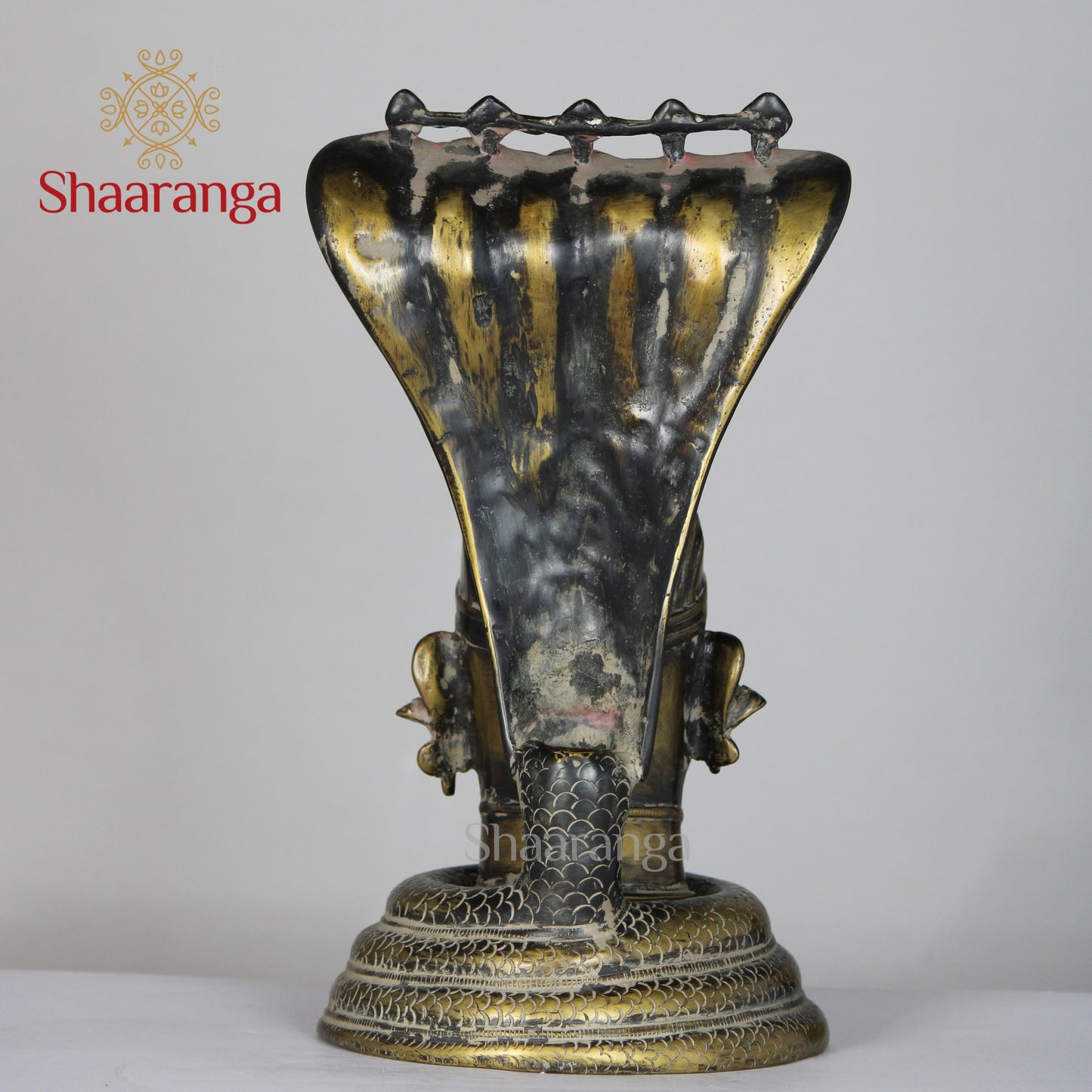 12.5 Inches Brass Shiva Head with Naag
