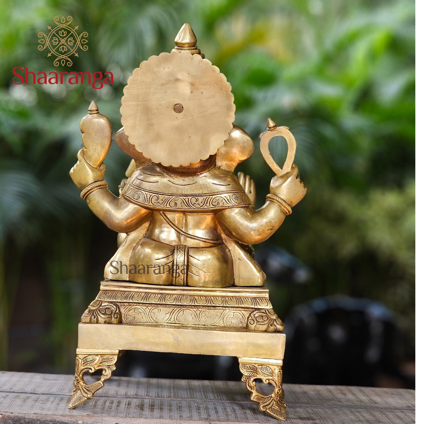 25 Inches Brass Ganesha Statue Sitting On Base ideal for Business & Commercial Spaces