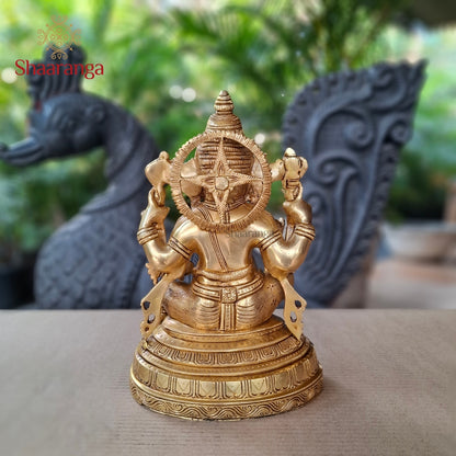 11 Inches Brass Ganesha Oval Base